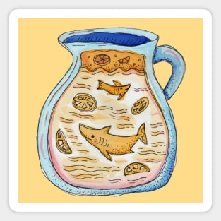 Lemon Shark Yellow Lemonade in Watercolor Magnet